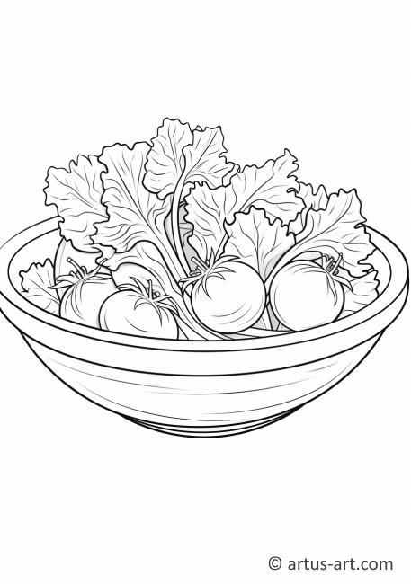 Página para colorir: Tomate em uma Salada